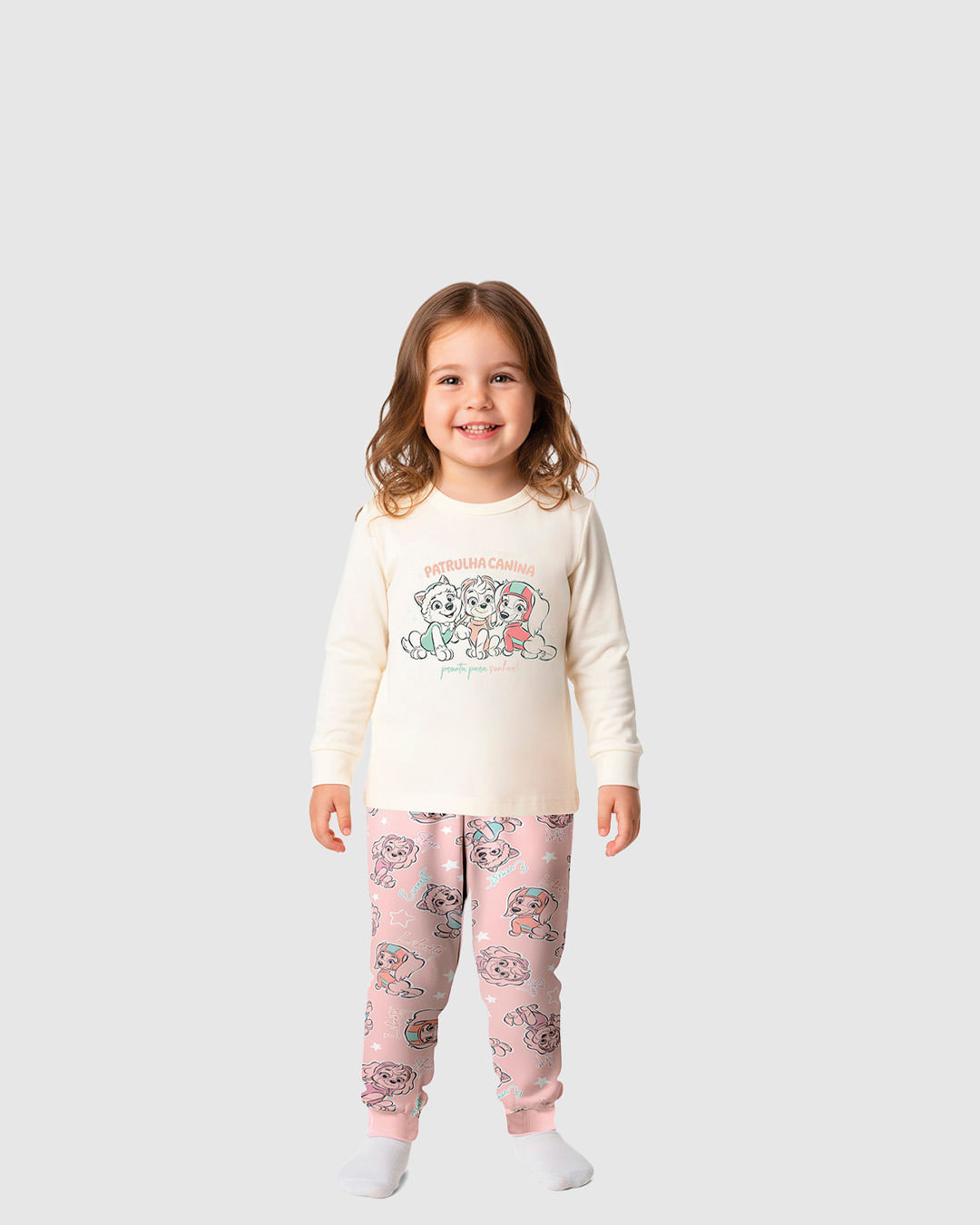 Pijama Infantil Menina Blusa E Calça Patrulha Canina Em Algodão Malwee Kids