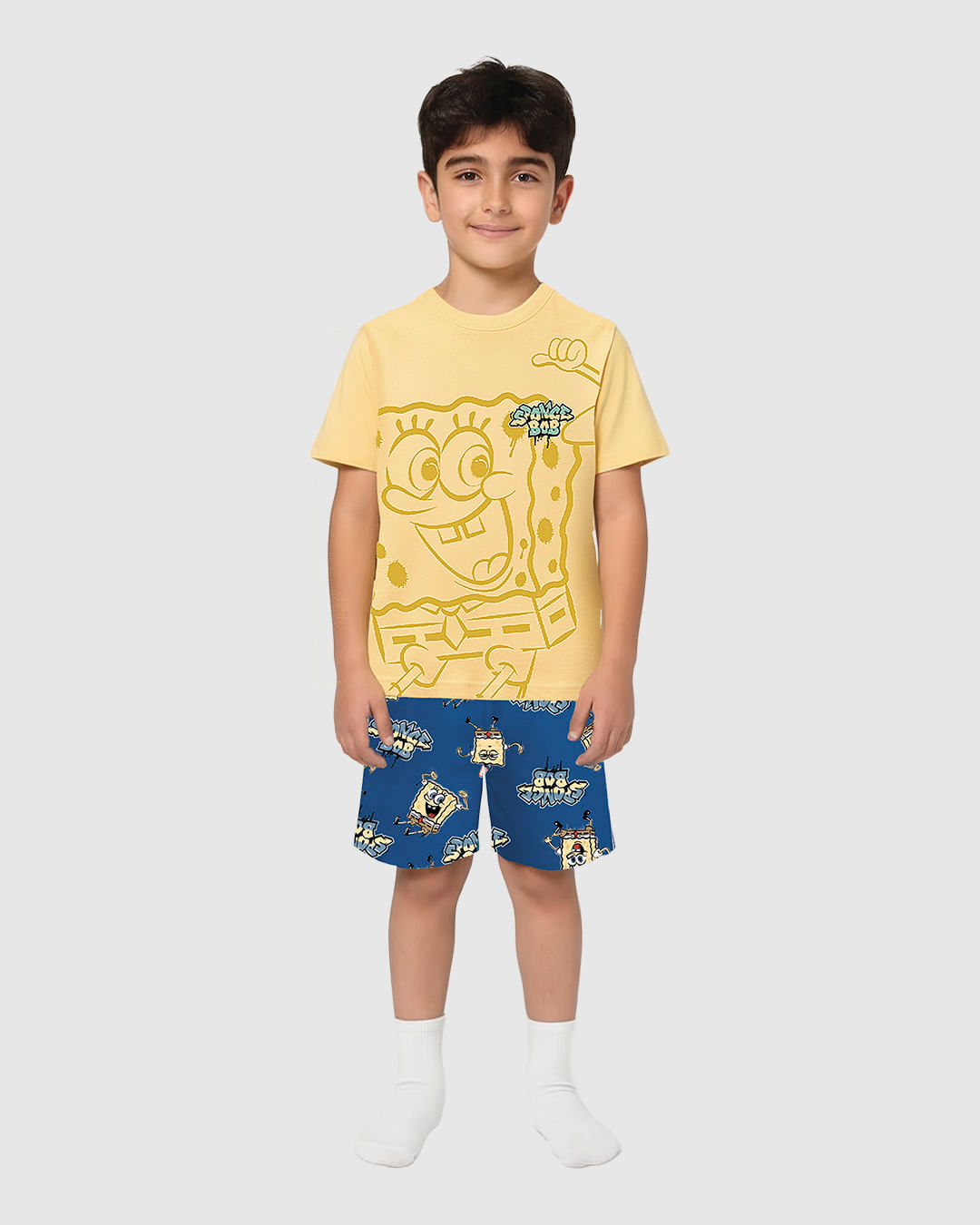 Pijama Infantil Menino Bob Esponja Brilha No Escuro Em Algodão Malwee Kids