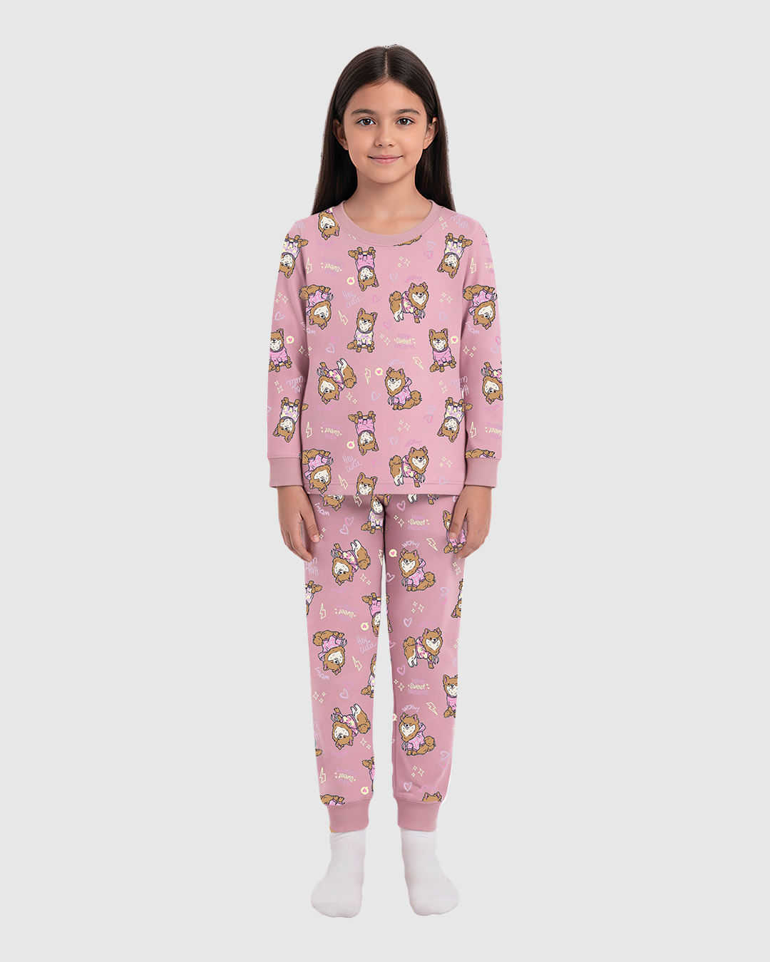 Pijama Infantil Menina Blusa E Calça Estampa Rotativa Em Algodão Malwee Kids