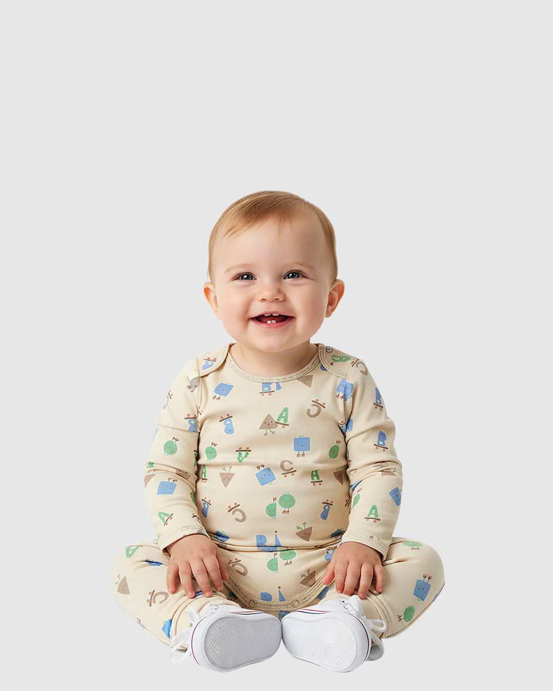 Calça Bebê Menino Cintura Com Elástico Em Algodão Malwee Kids - Off White - 12M