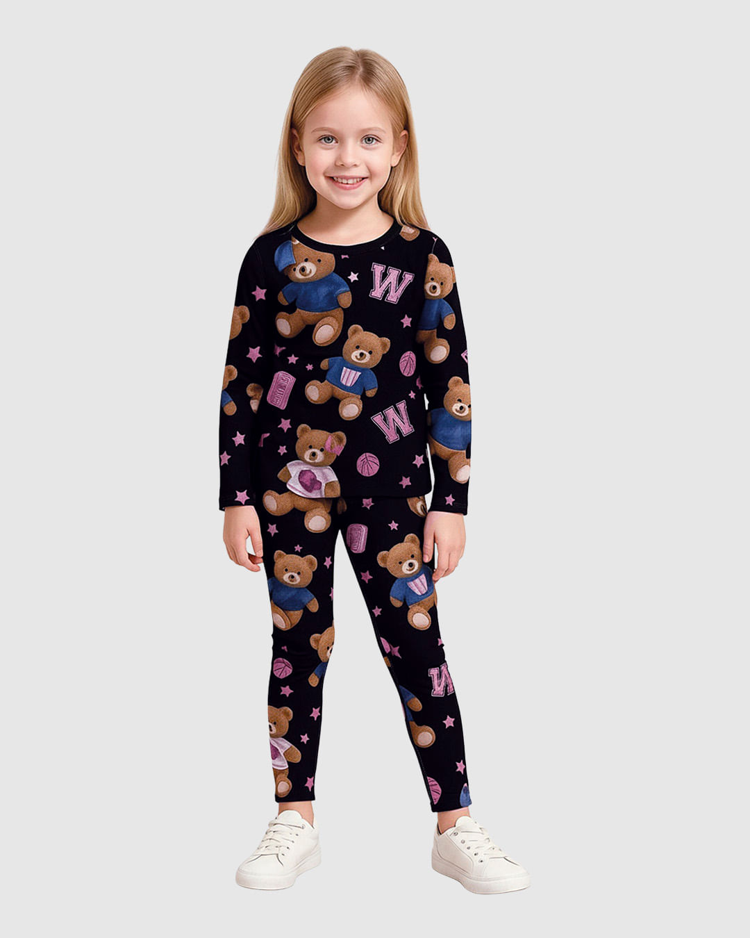 Calça Legging Infantil Estampada Em Algodão Malwee Kids - Preto - 12