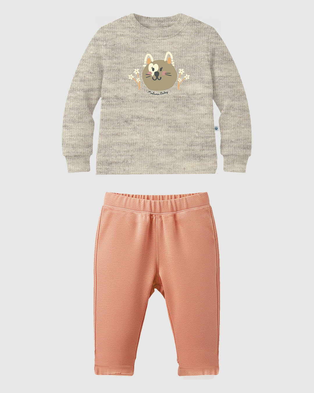 Conjunto Bebê Menina Blusão Estampado E Calça Saruel Malwee Kids