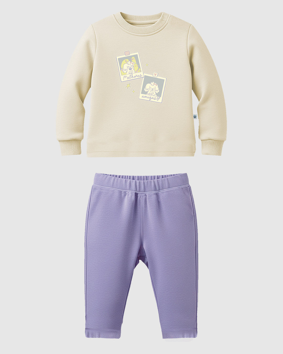 Conjunto Bebê Menina Blusão Estampado E Calça Saruel Malwee Kids