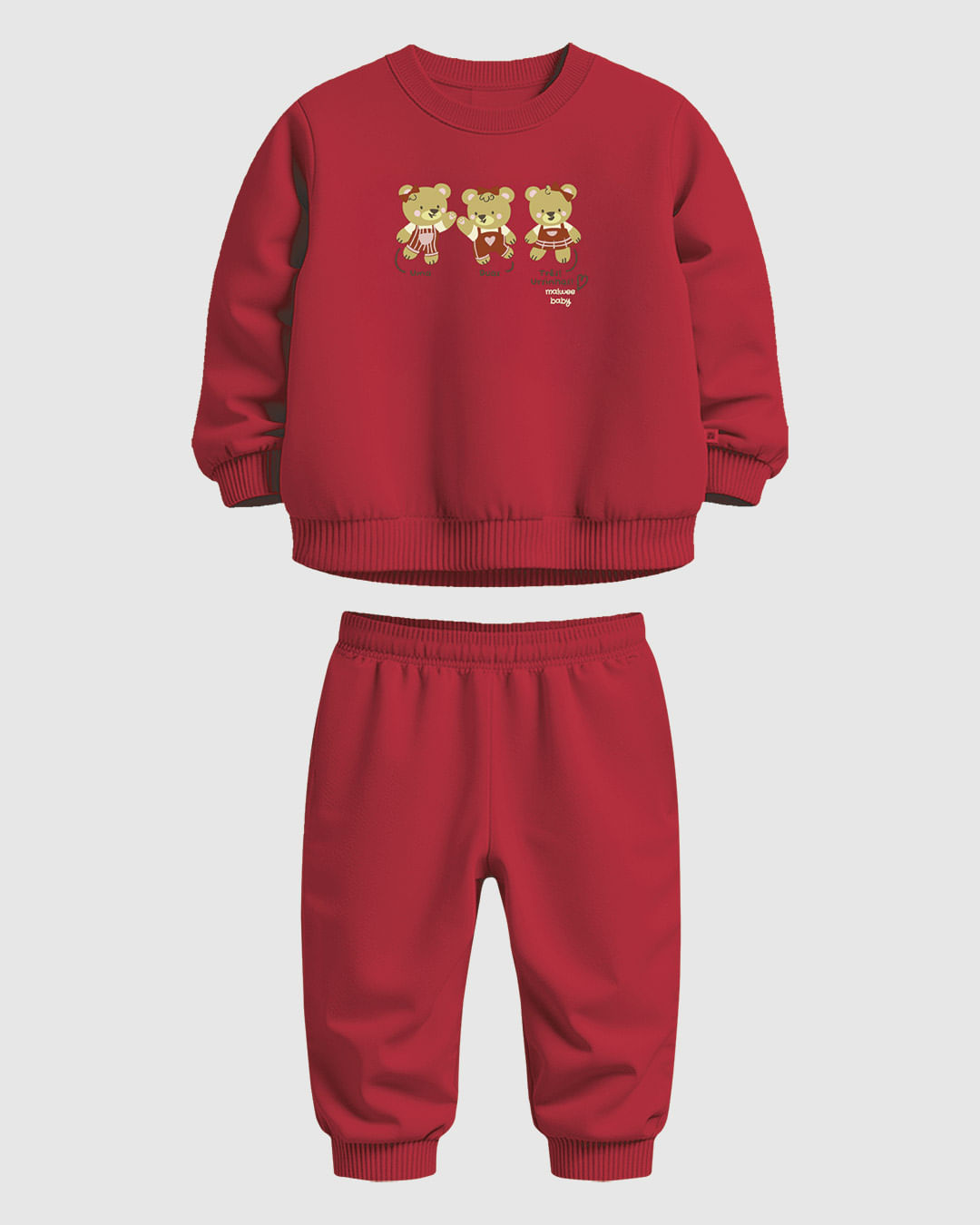 Conjunto Bebê Menina Blusão Estampa Três Ursinhas e Calça Malwee Kids