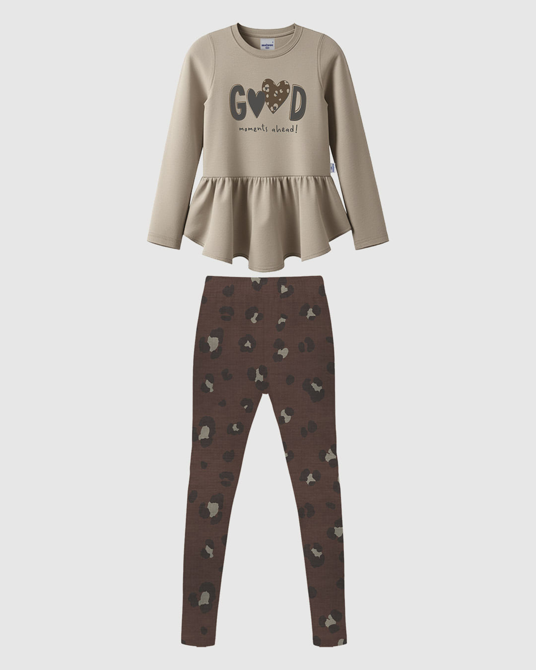 Conjunto Infantil Menina Blusa Peplum E Calça Animal Print Malwee Kids