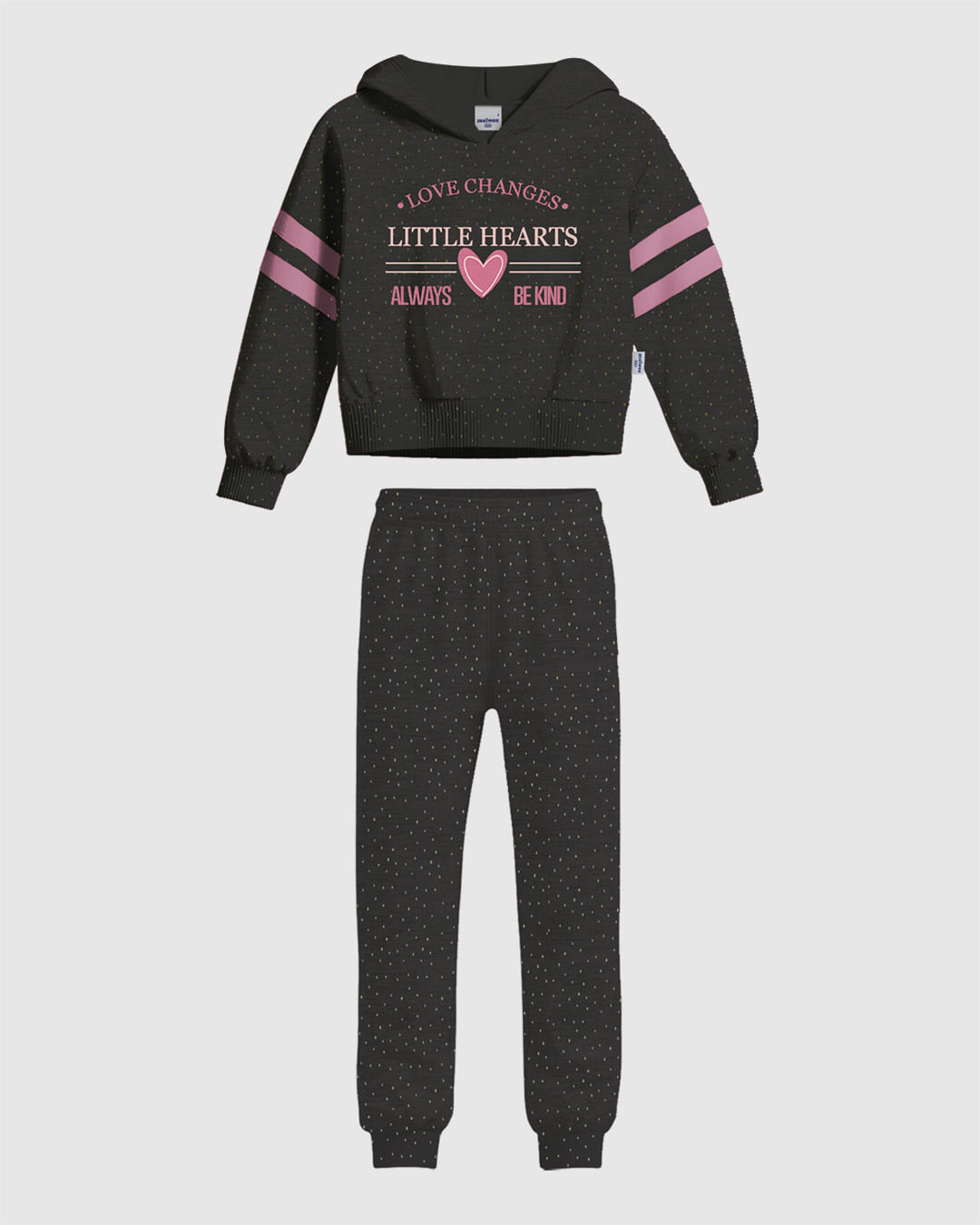Conjunto Infantil Menina Blusão Little Hearts em Moletom Botonê Malwee Kids