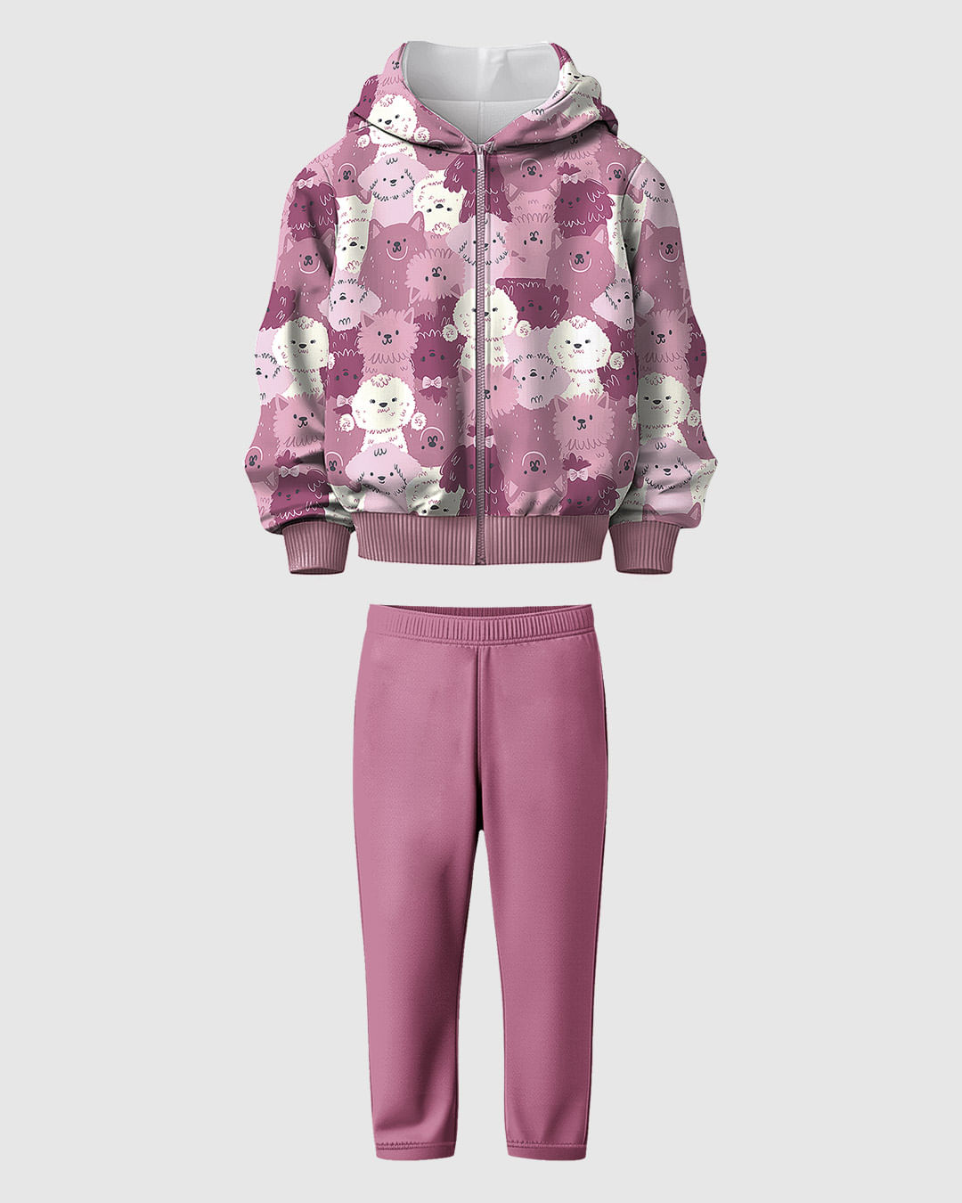 Conjunto Infantil Menina Jaqueta Estampa Rotativa Em Moletom Malwee Kids