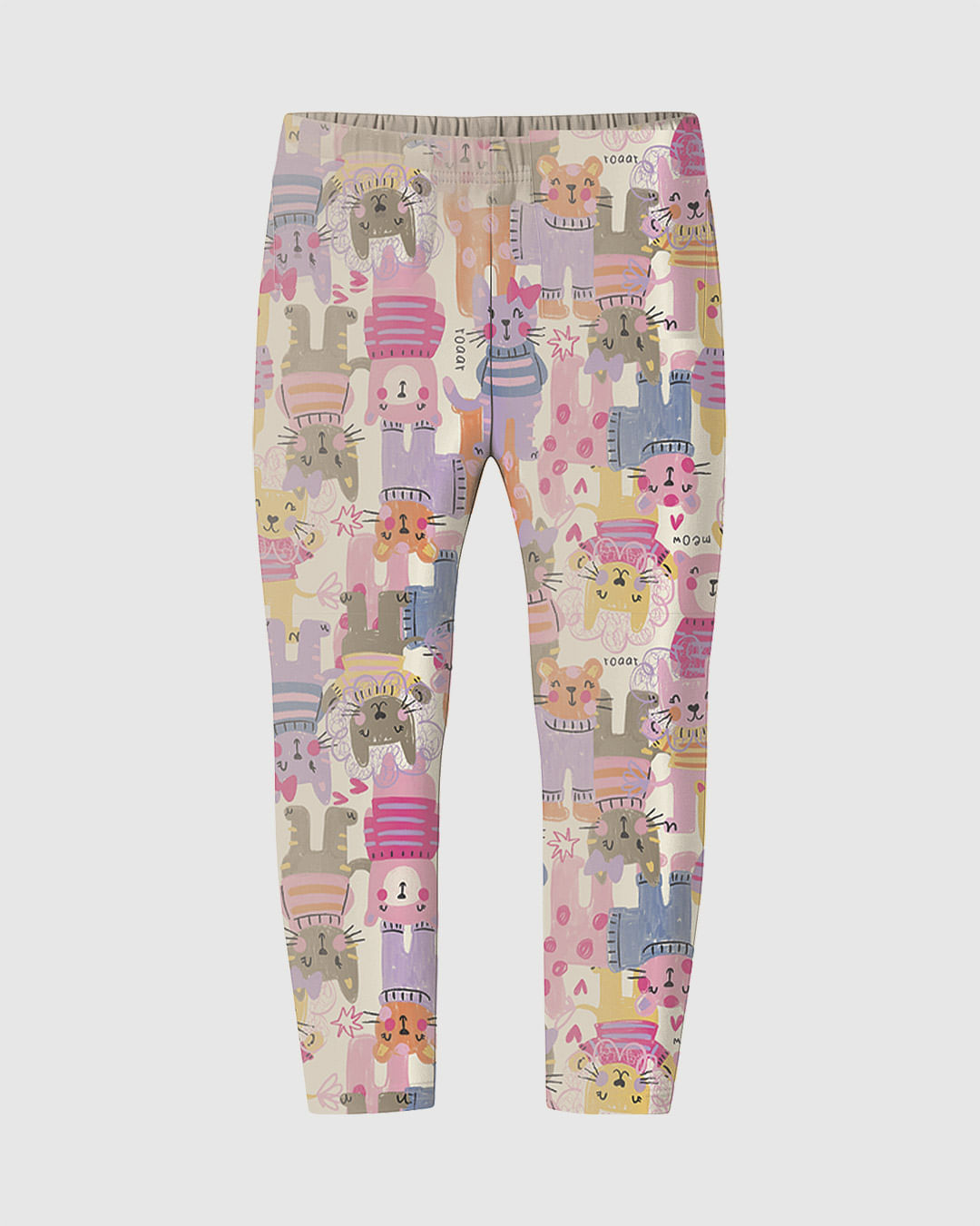 Calça Legging Infantil Estampada Cós Elástico Em Algodão Malwee Kids
