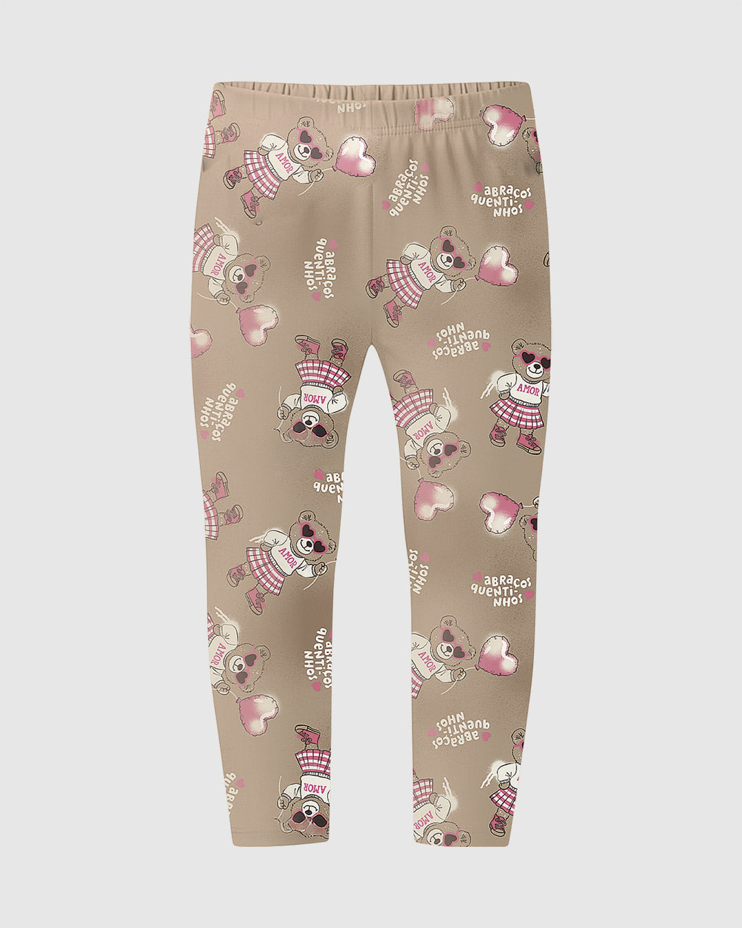 Calça Legging Infantil Estampada Cós Elástico Em Algodão Malwee Kids