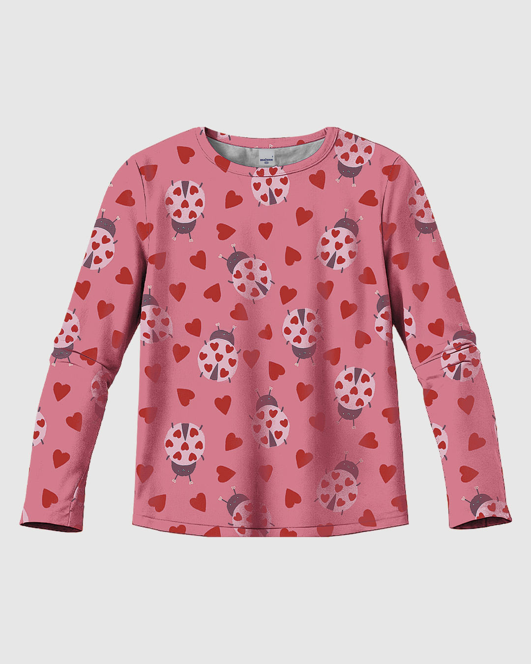 Blusa Infantil Menina Manga Longa Estampa Rotativa em Algodão Malwee Kids