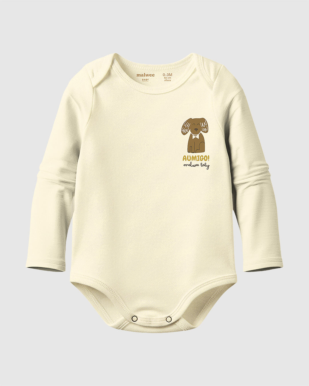 Body Bebê Menino Manga Longa Estampa Aumigo! Em Algodão Malwee Kids