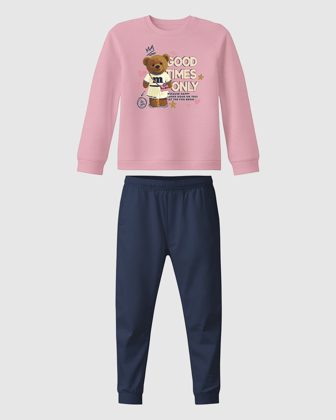 Conjunto Infantil Menina Blusão Estampa Glitter E Calça Malwee Kids
