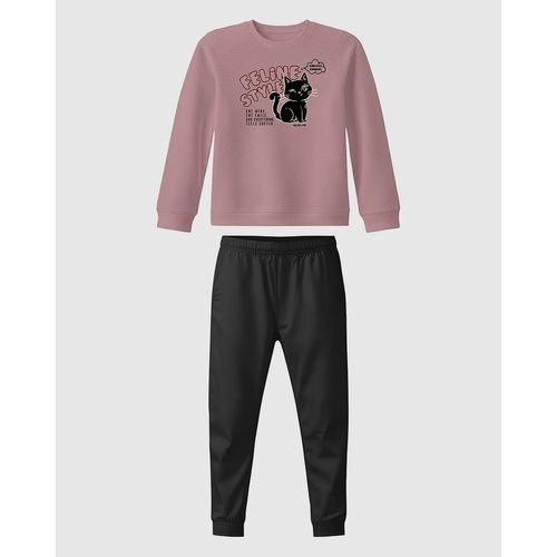 Conjunto Infantil Menina Blusão Estampa Glitter e Calça Malwee Kids