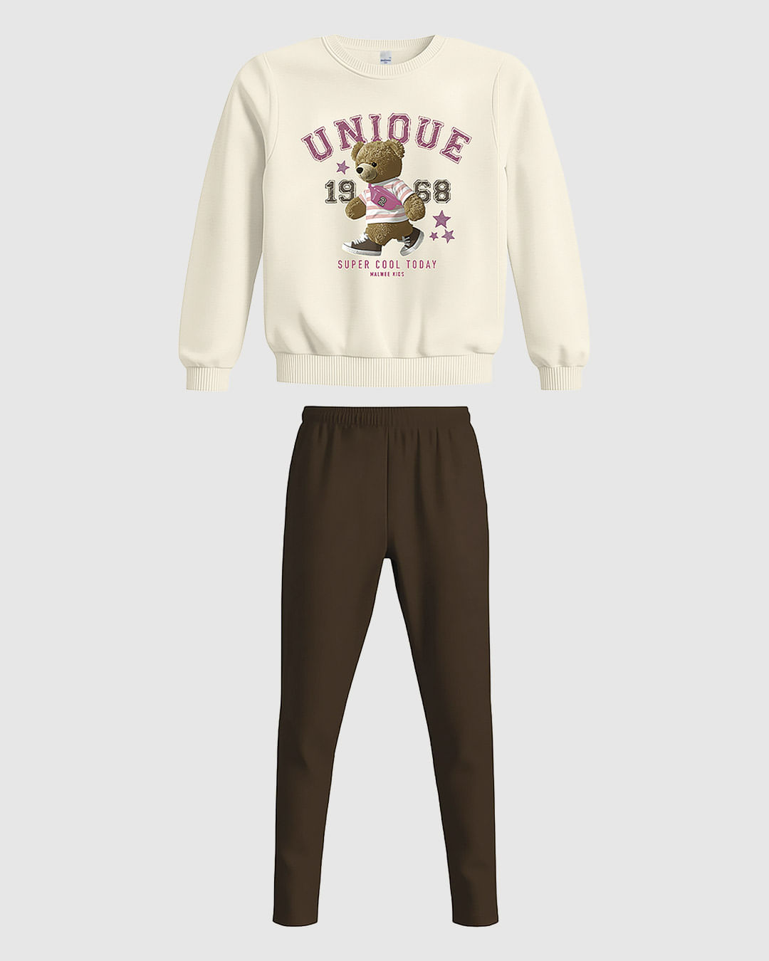 Conjunto Infantil Menina Blusão Estampa Glitter Moletom Flanelado Malwee Kids