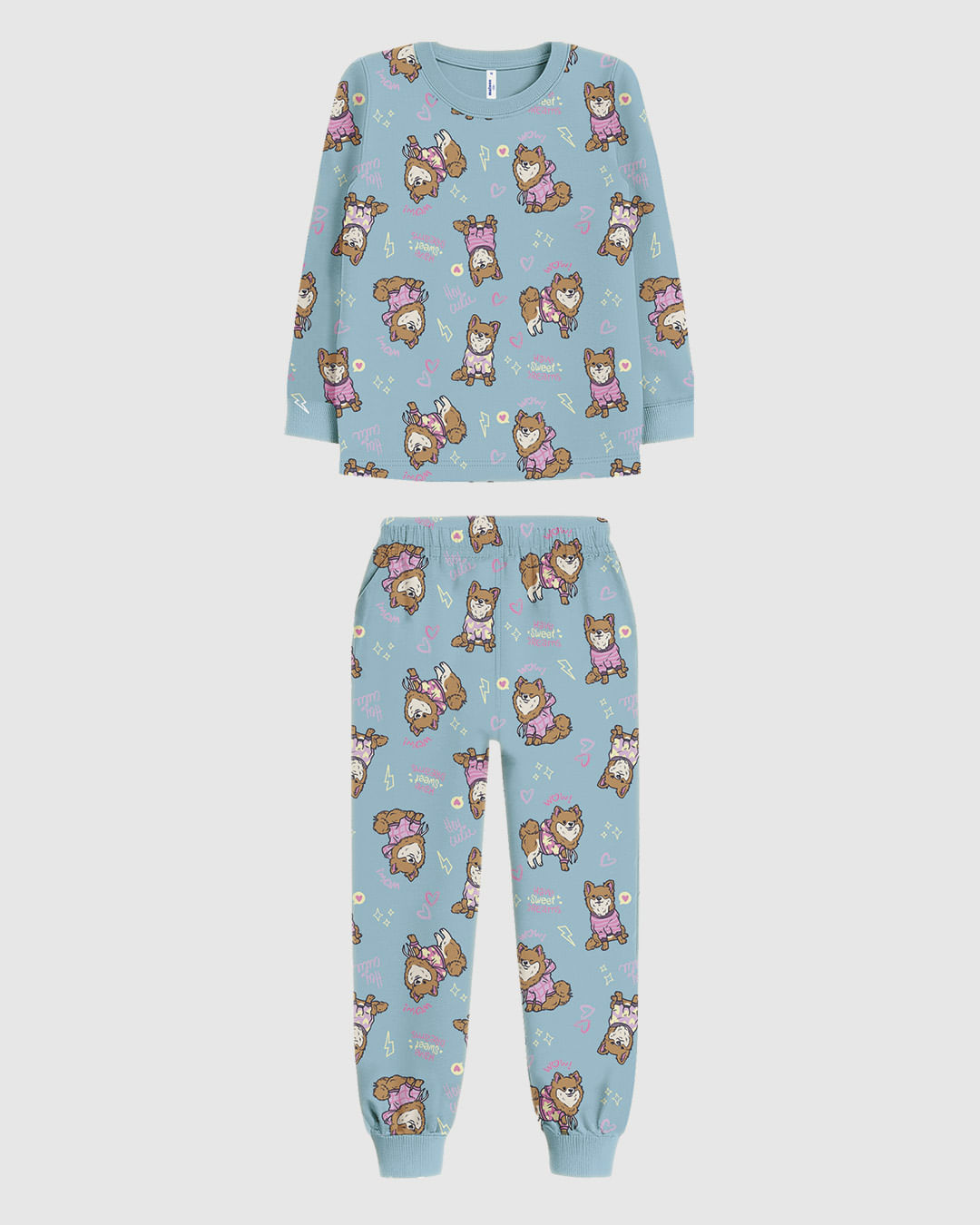 Pijama Infantil Menina Blusa E Calça Estampa Rotativa Em Algodão Malwee Kids