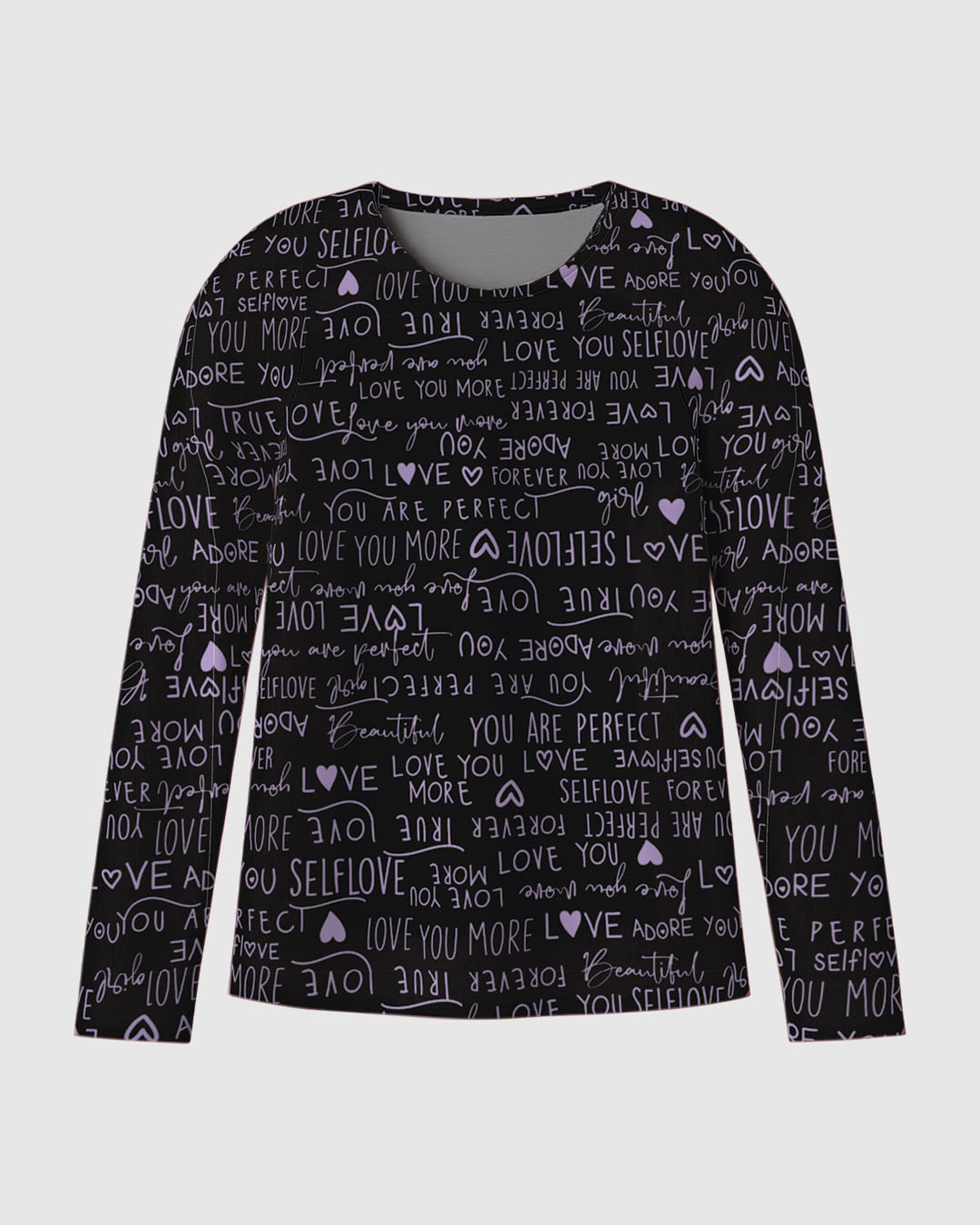 Blusa Infantil Menina Manga Longa Estampada Em Algodão Malwee Kids - Preto - 4