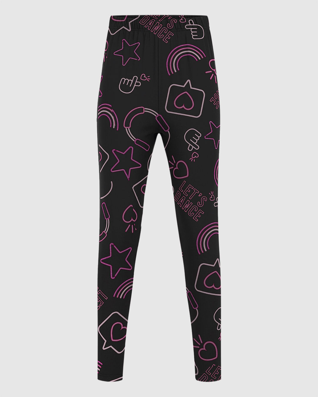 Calça Legging Infantil Estampada Em Moletom Stretch Flanelado Malwee Kids