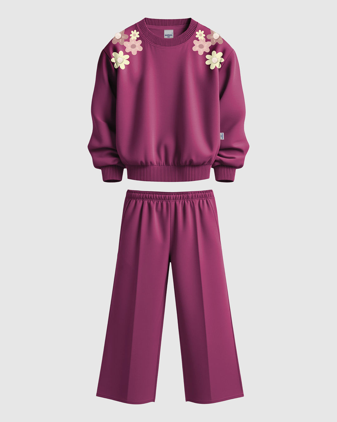 Conjunto Infantil Menina Blusão Estampa Flor + Aplique Pompom Malwee Kids