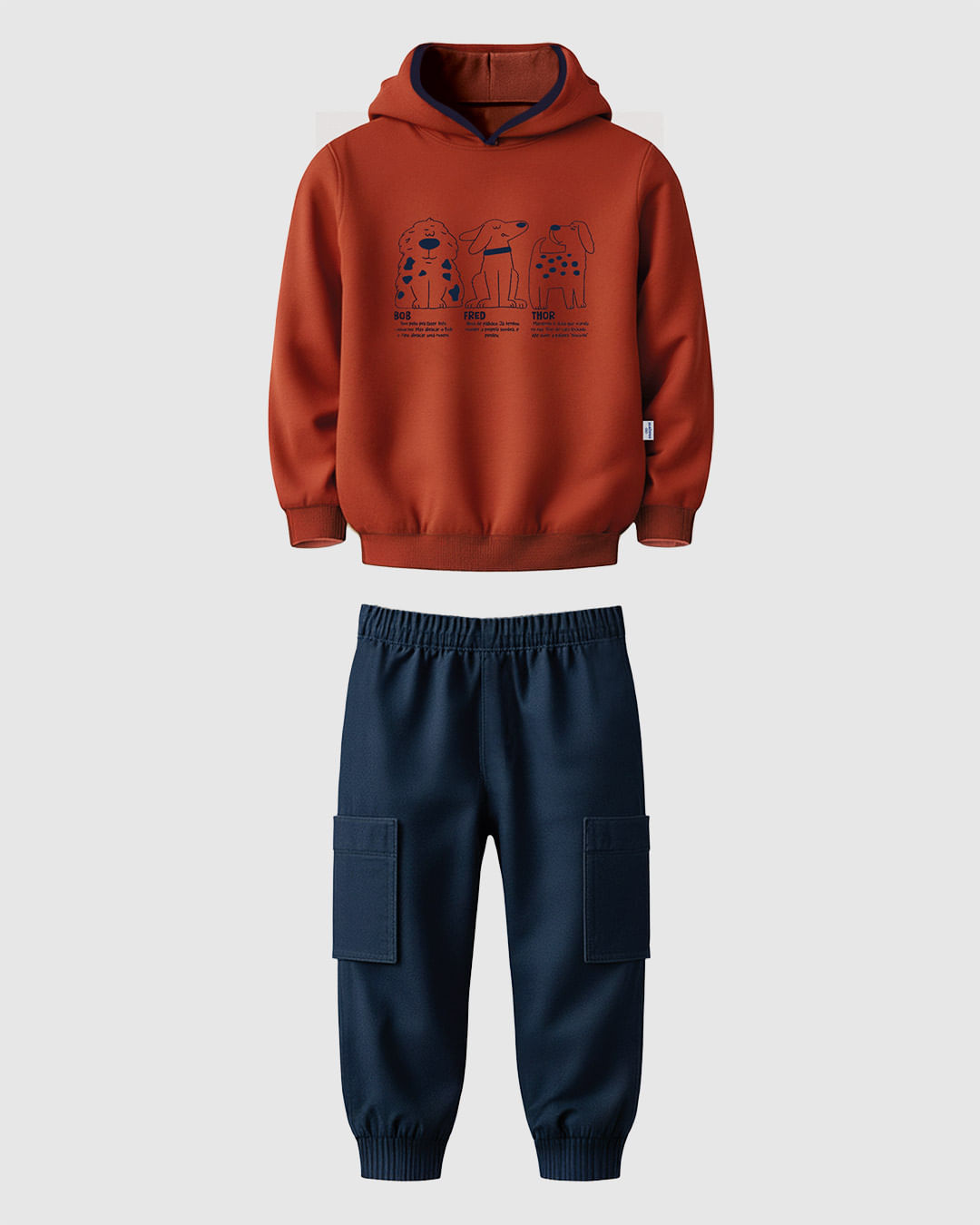 Conjunto Infantil Menino Blusão Bob Fred E Thor Em Moletom Malwee Kids