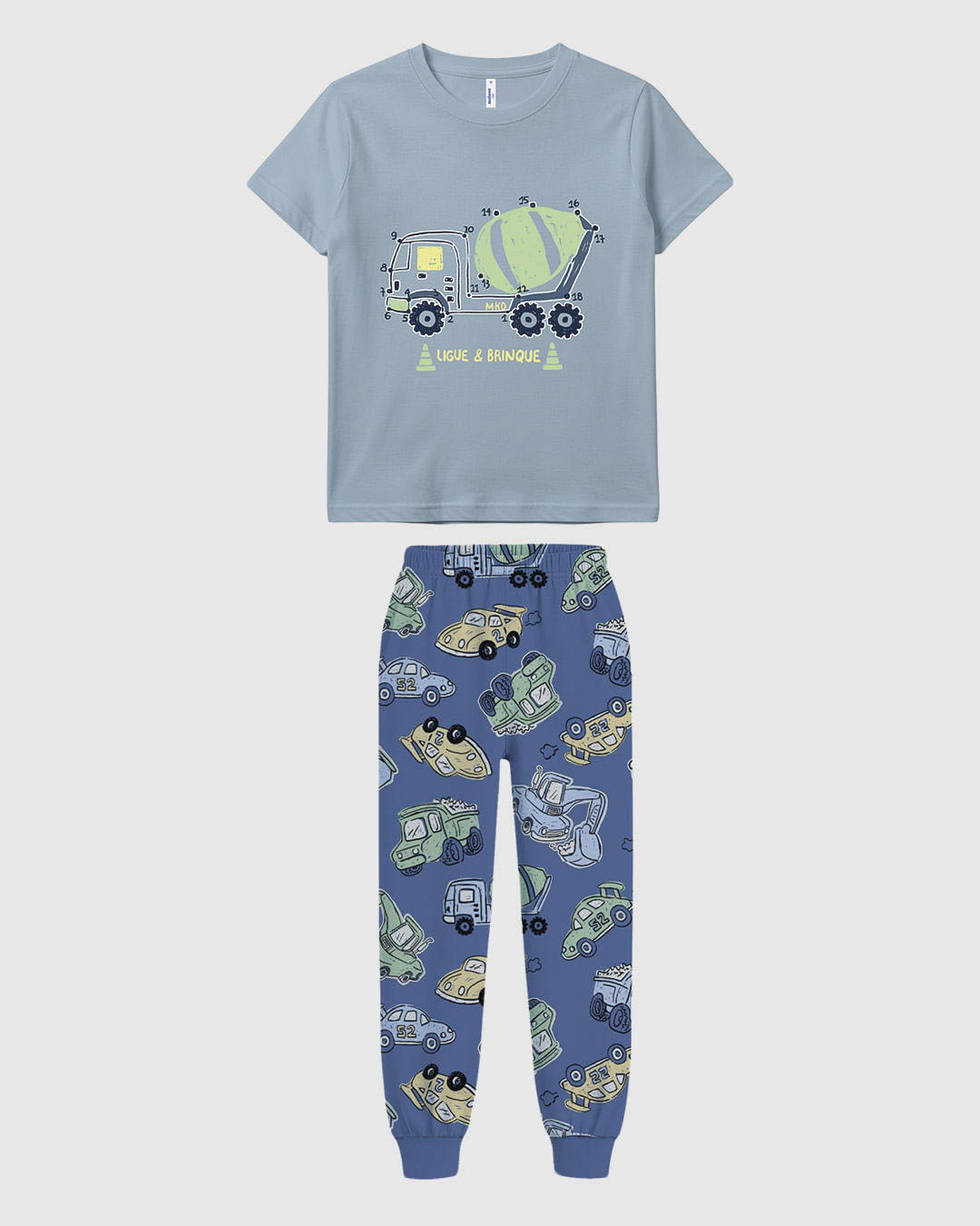 Pijama Longo Infantil Menino Camiseta Manga Curta E Calça Malwee Kids
