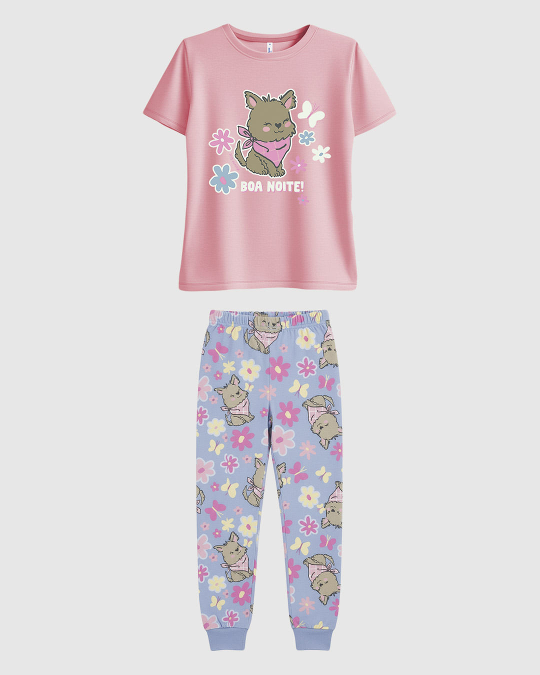 Pijama Infantil Menina Estampa Cachorrinho Boa Noite! Malwee Kids