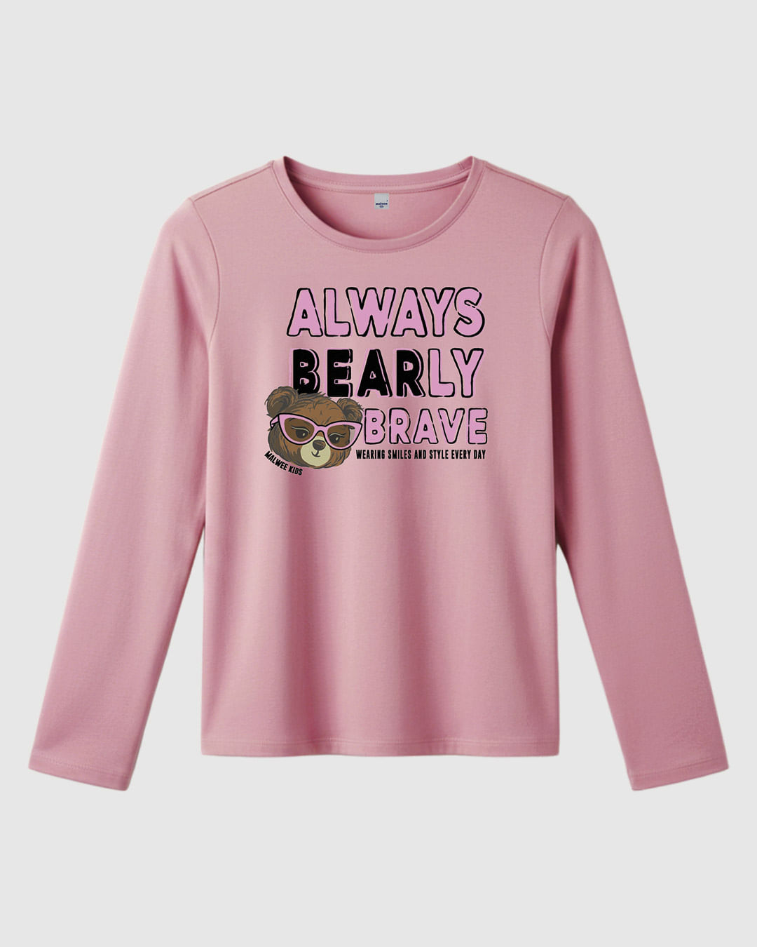 Blusa Infantil Menina Manga Longa Estampa Frontal em Algodão Malwee Kids