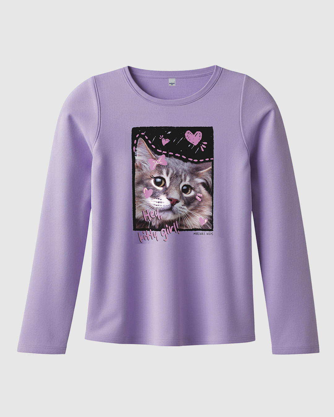 Blusa Infantil Menina Manga Longa Estampa Frontal Em Algodão Malwee Kids