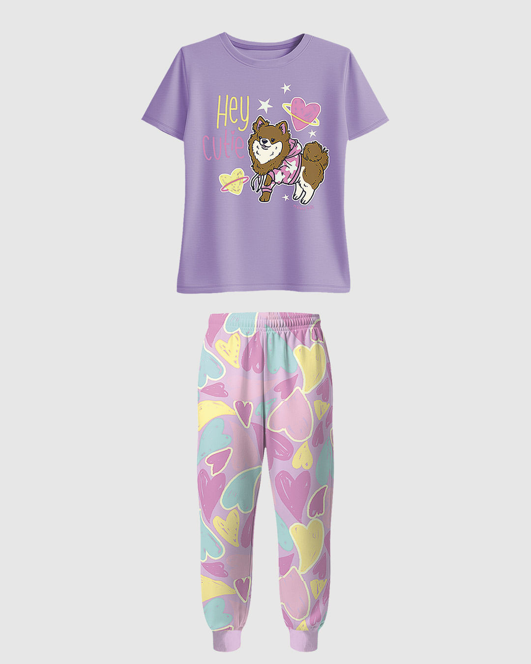 Pijama Infantil Menina Hey Cutie Brilha no Escuro em Algodão Malwee Kids