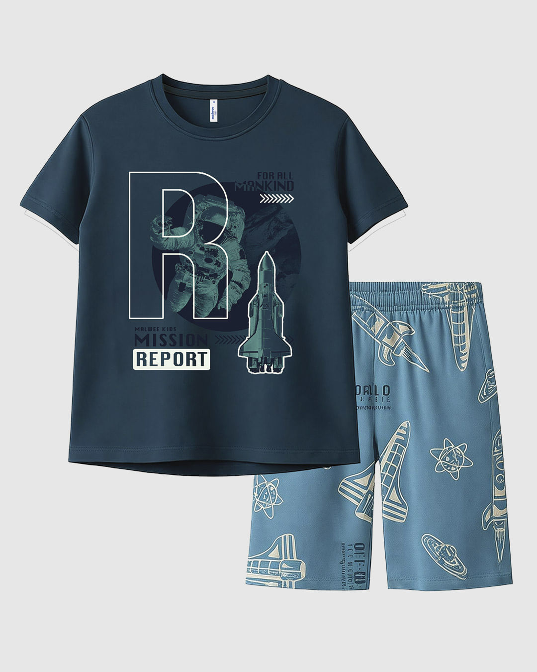 Pijama Infantil Menino Camiseta E Shorts Brilha No Escuro Malwee Kids