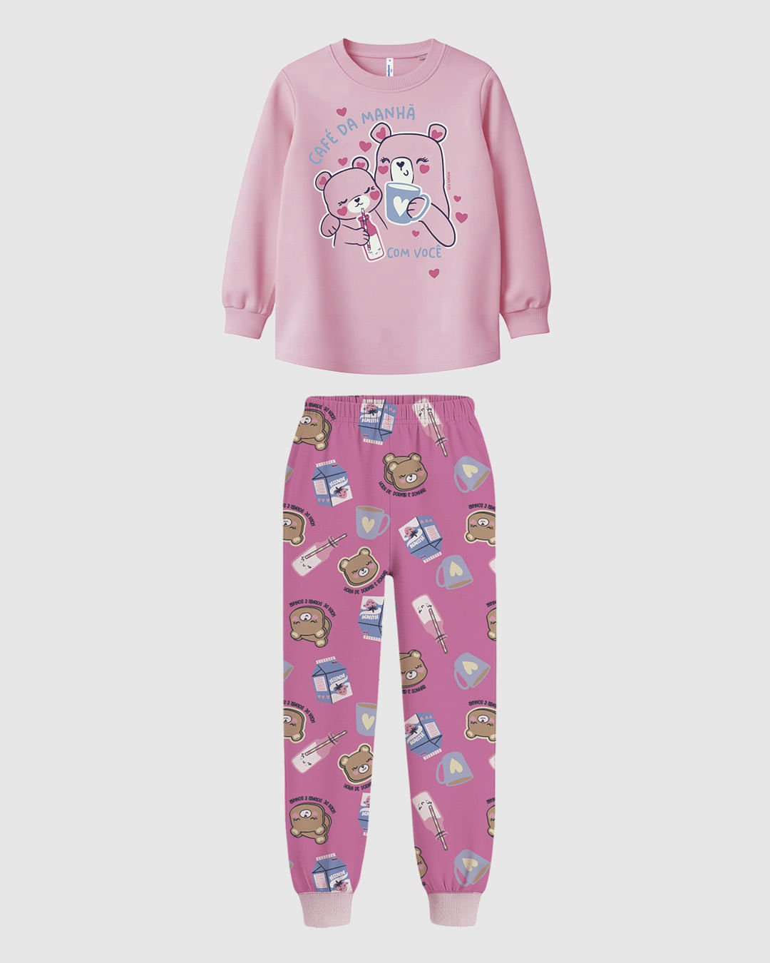 Pijama Infantil Menina Blusa E Calça Estampada Em Algodão Malwee Kids
