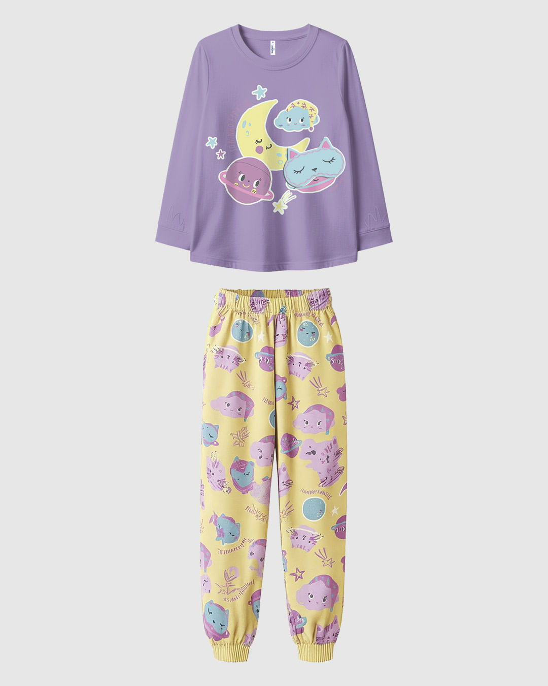 Pijama Infantil Menina Soninho Espacial Com Aplique Em Algodão Malwee Kids