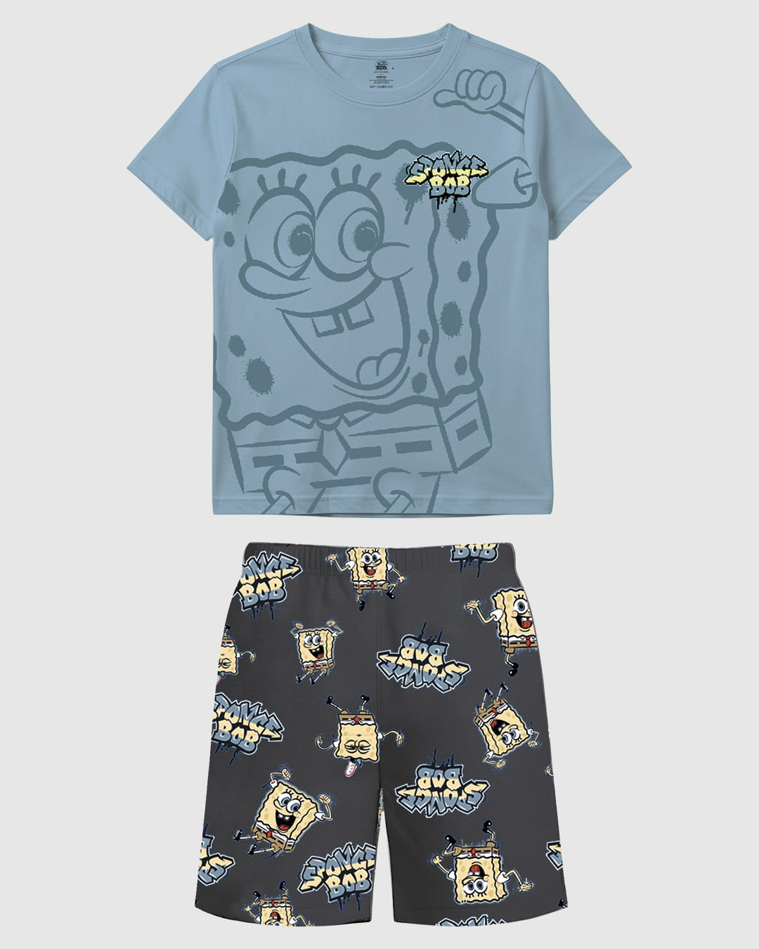 Pijama Infantil Menino Bob Esponja Brilha No Escuro Em Algodão Malwee Kids
