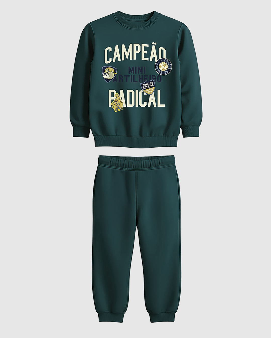 Conjunto Infantil Menino Campeão Radical Em Moletom Flanelado Malwee Kids