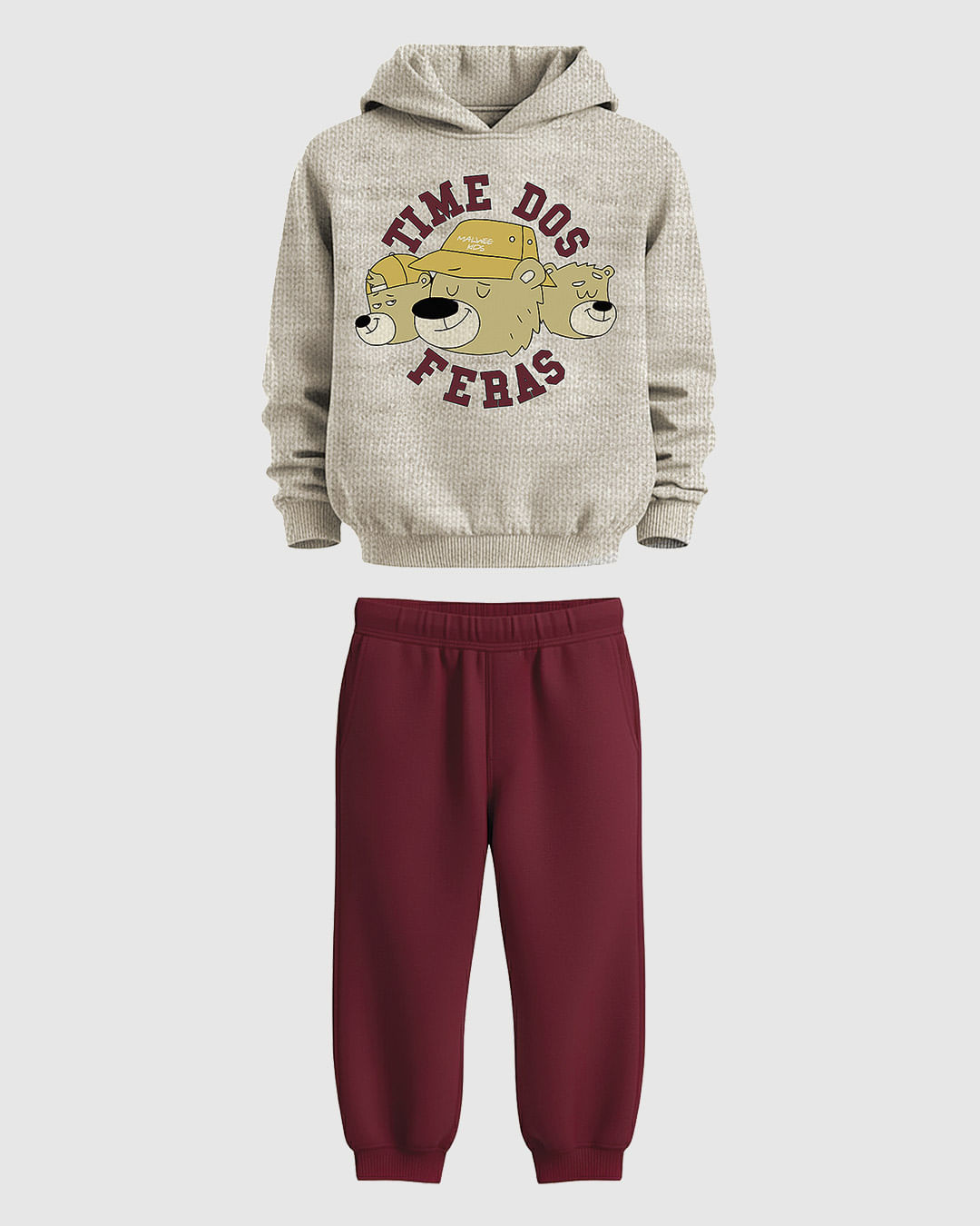 Conjunto Infantil Menino Blusão Estampa Time dos Feras Moletom Flanelado Malwee Kids