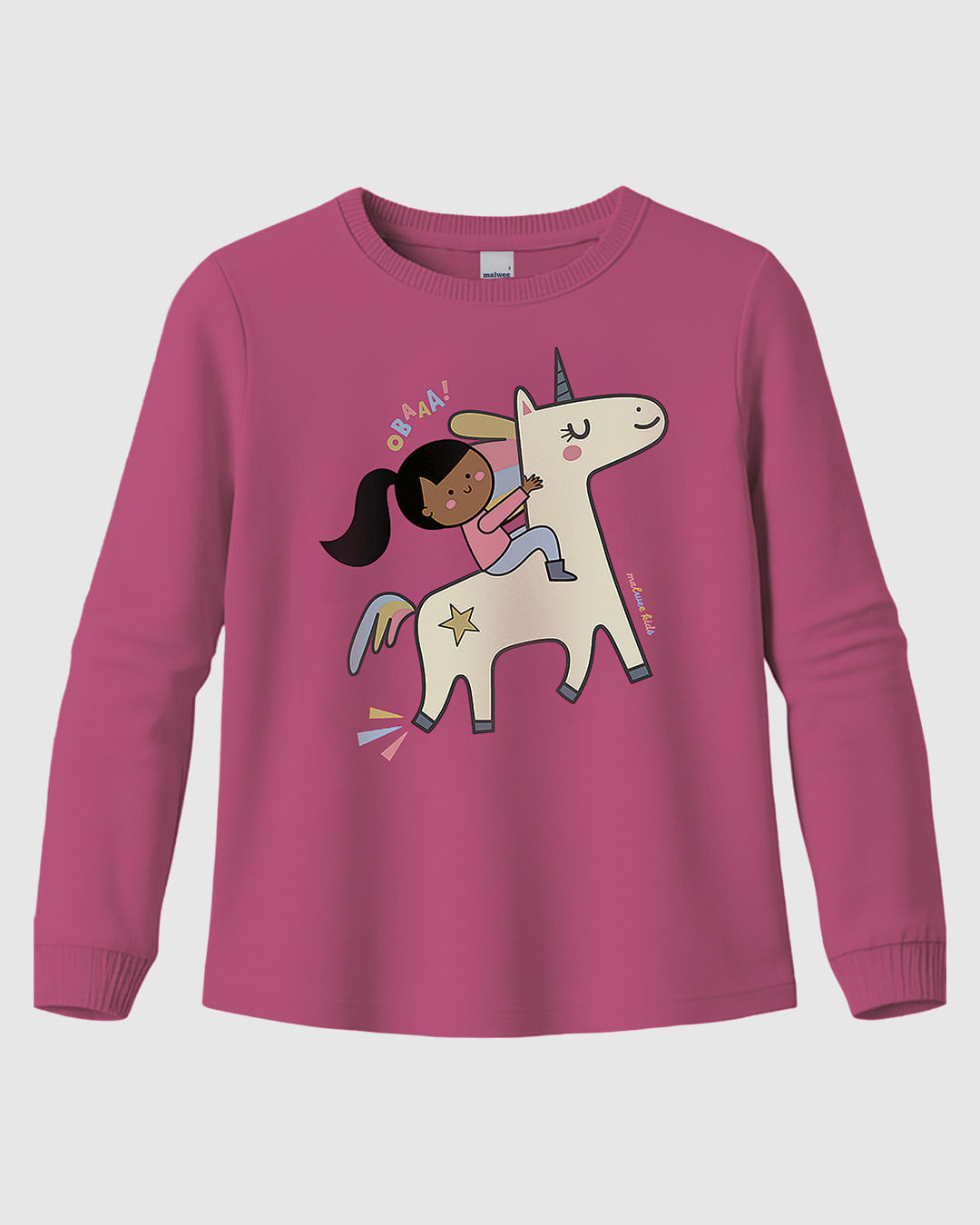 Blusa Infantil Menina Criança E Unicórnio Em Algodão Malwee Kids