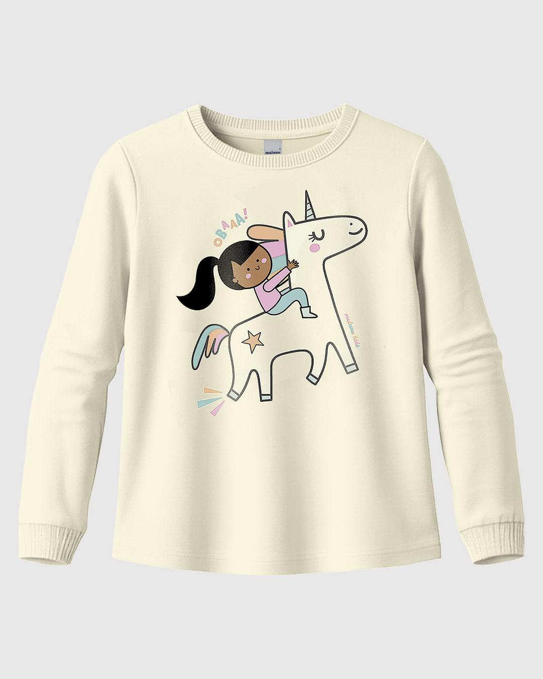 Blusa Infantil Menina Criança E Unicórnio Em Algodão Malwee Kids