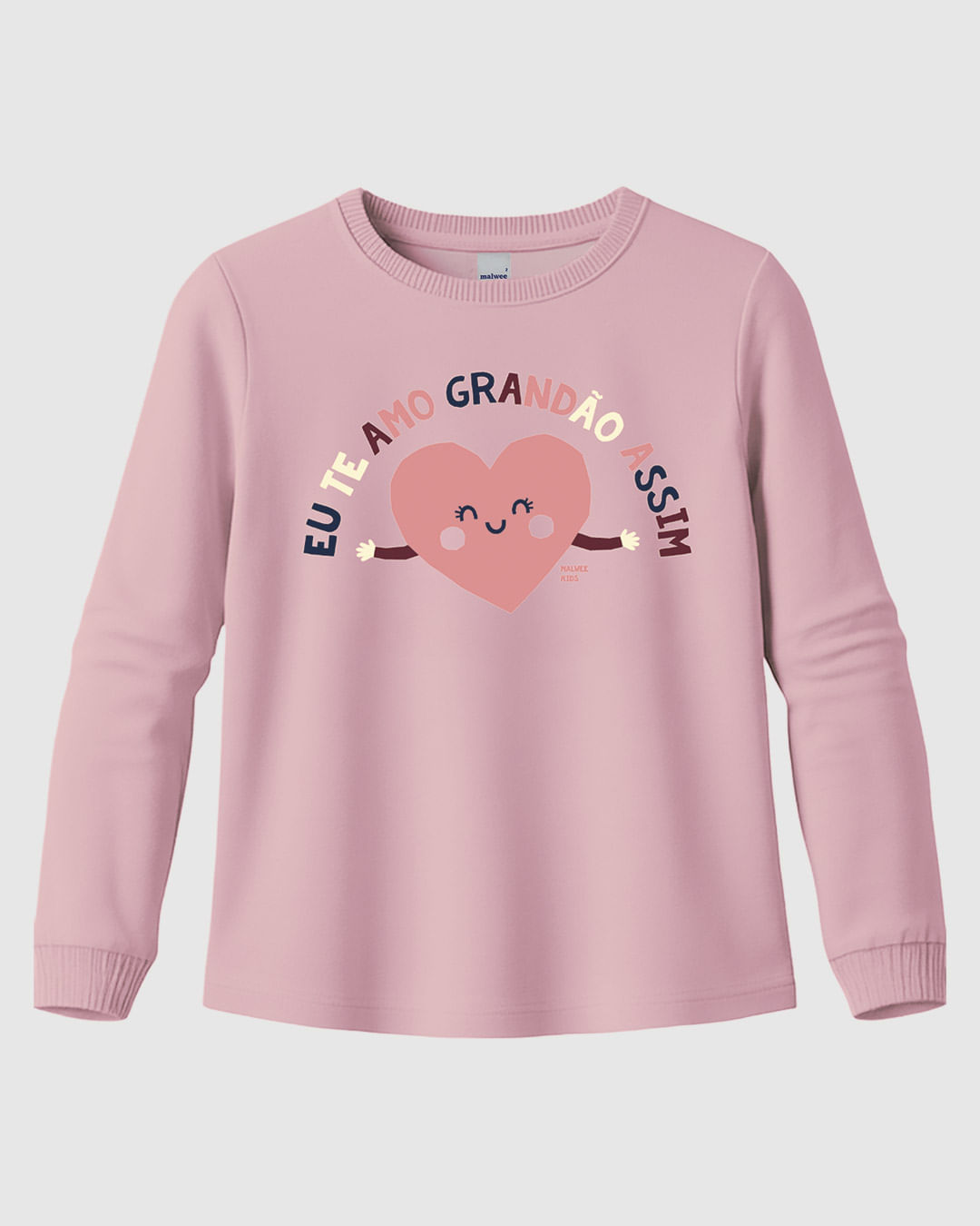 Blusa Infantil Menina Eu Te Amo Grandão Assim Em Algodão Malwee Kids - Rosa - 4