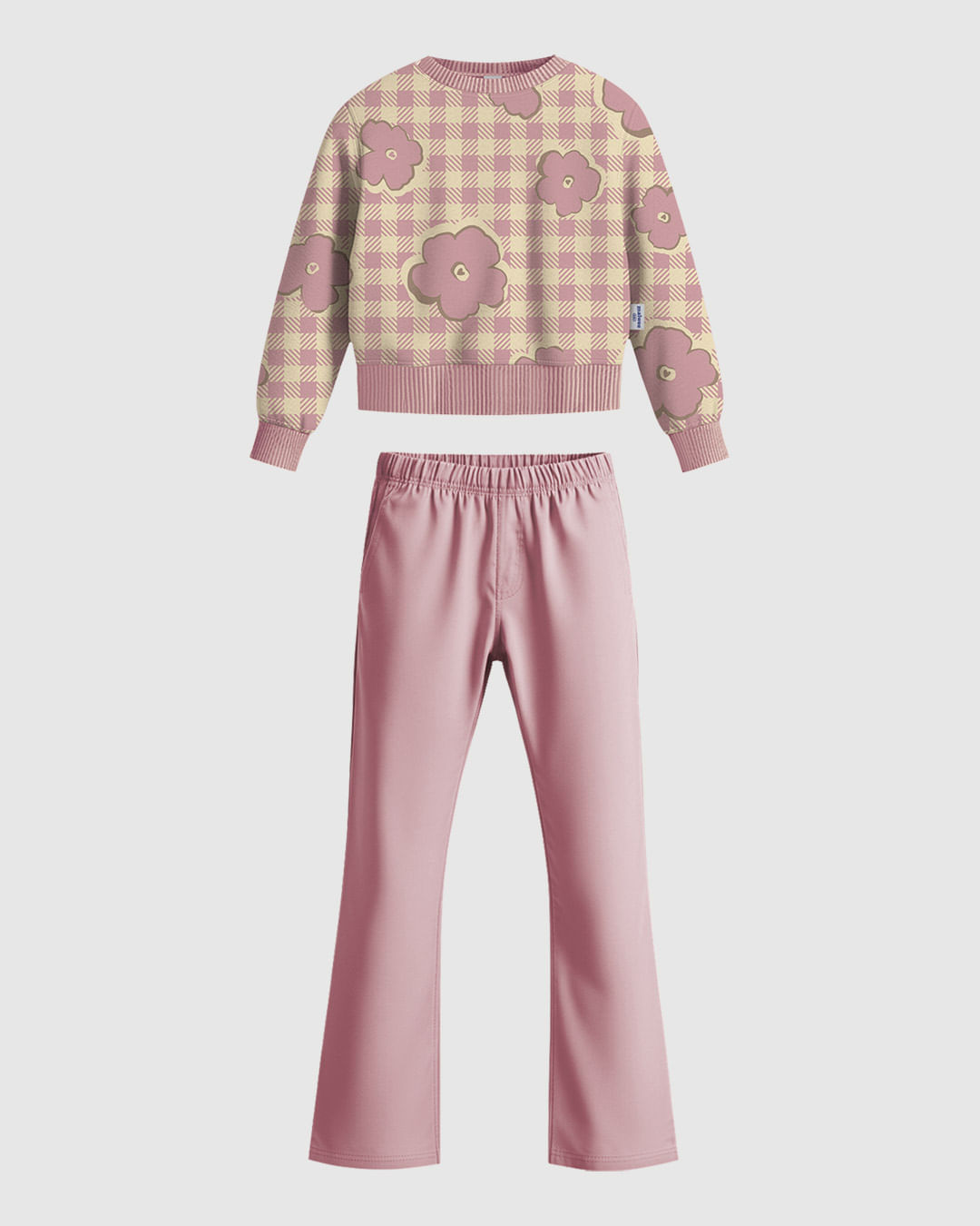 Conjunto Infantil Menina Blusão Estampado Em Moletom Stretch Malwee Kids