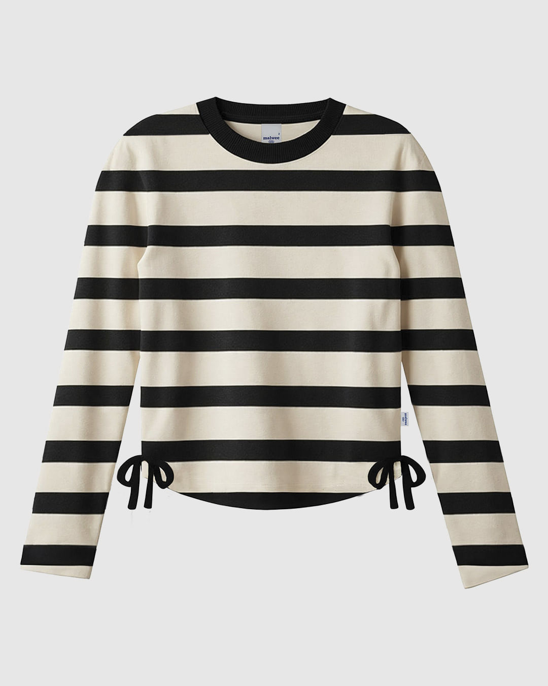Blusa Infantil Menina Listrada Manga Longa Detalhe Laço Lateral Malwee Kids
