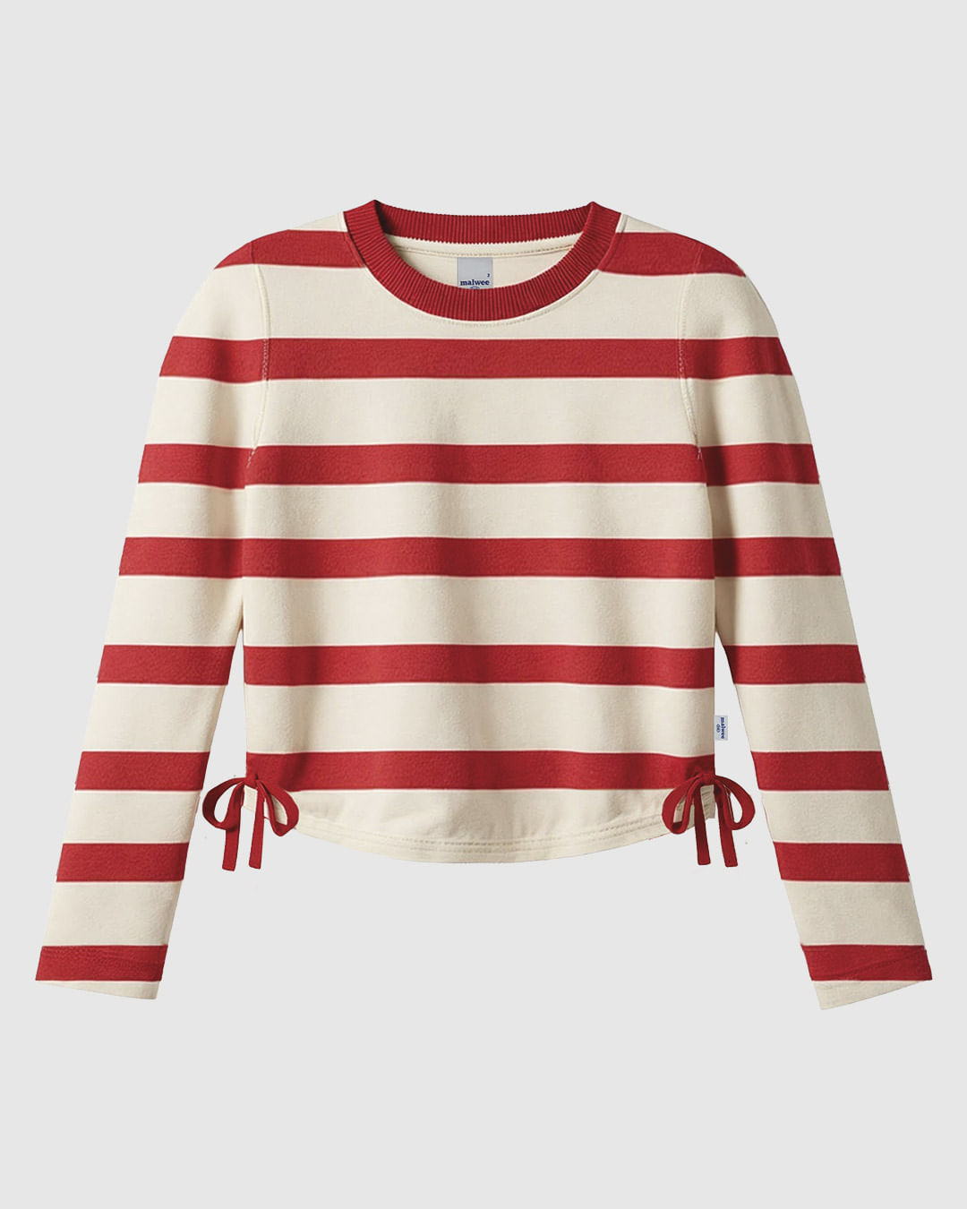 Blusa Infantil Menina Listrada Manga Longa Detalhe Laço Lateral Malwee Kids