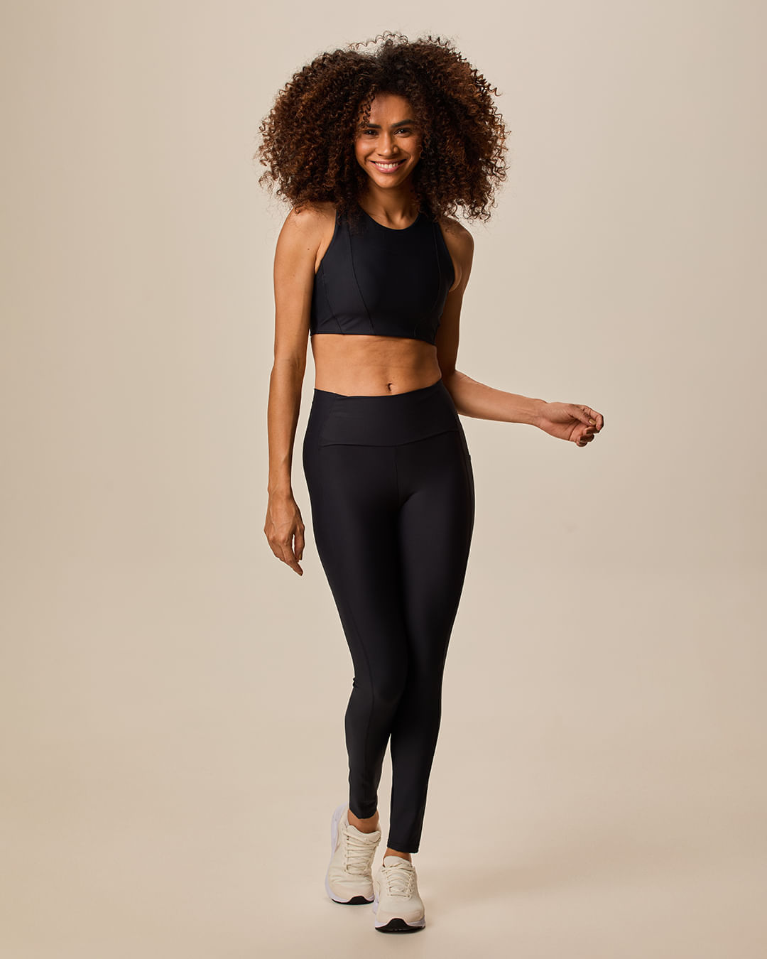 Calça Legging Esportiva Recorte em Malha Texturizada Stretch Malwee Active