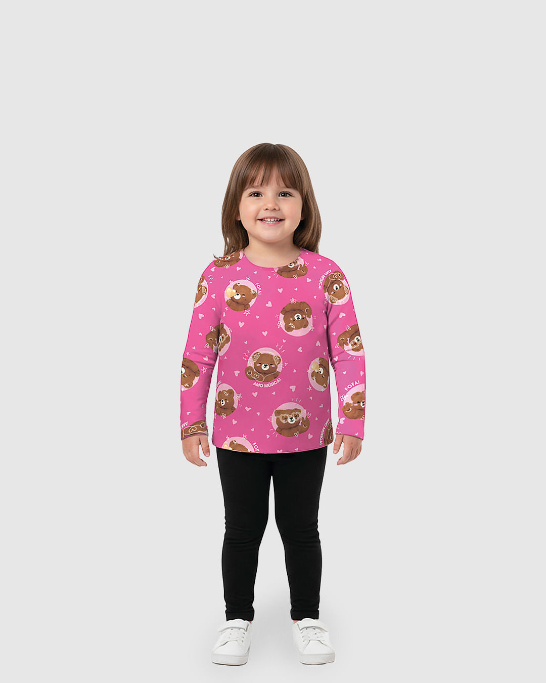 Blusa Infantil Menina Mullet Estampada Manga Longa Em Algodão Malwee Kids