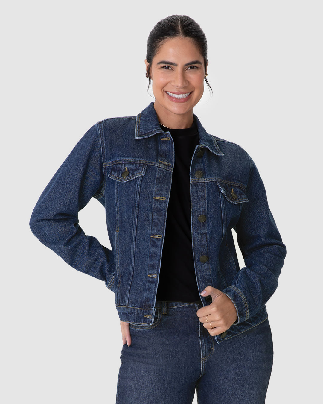 Jaqueta Feminina Estampa Costas Especial Mickey Mouse em Jeans 100% Algodão