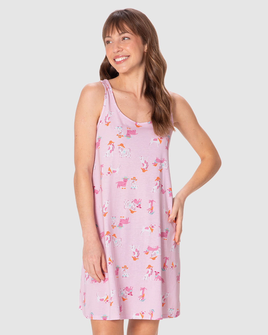 Camisola Feminina Slim Estampada Em Meia Malha 100% Algodão