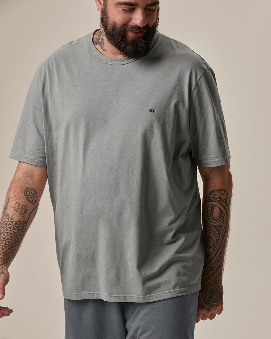 Pijama Curto Masculino Plus Size Camiseta E Shorts Em Malha Algodão