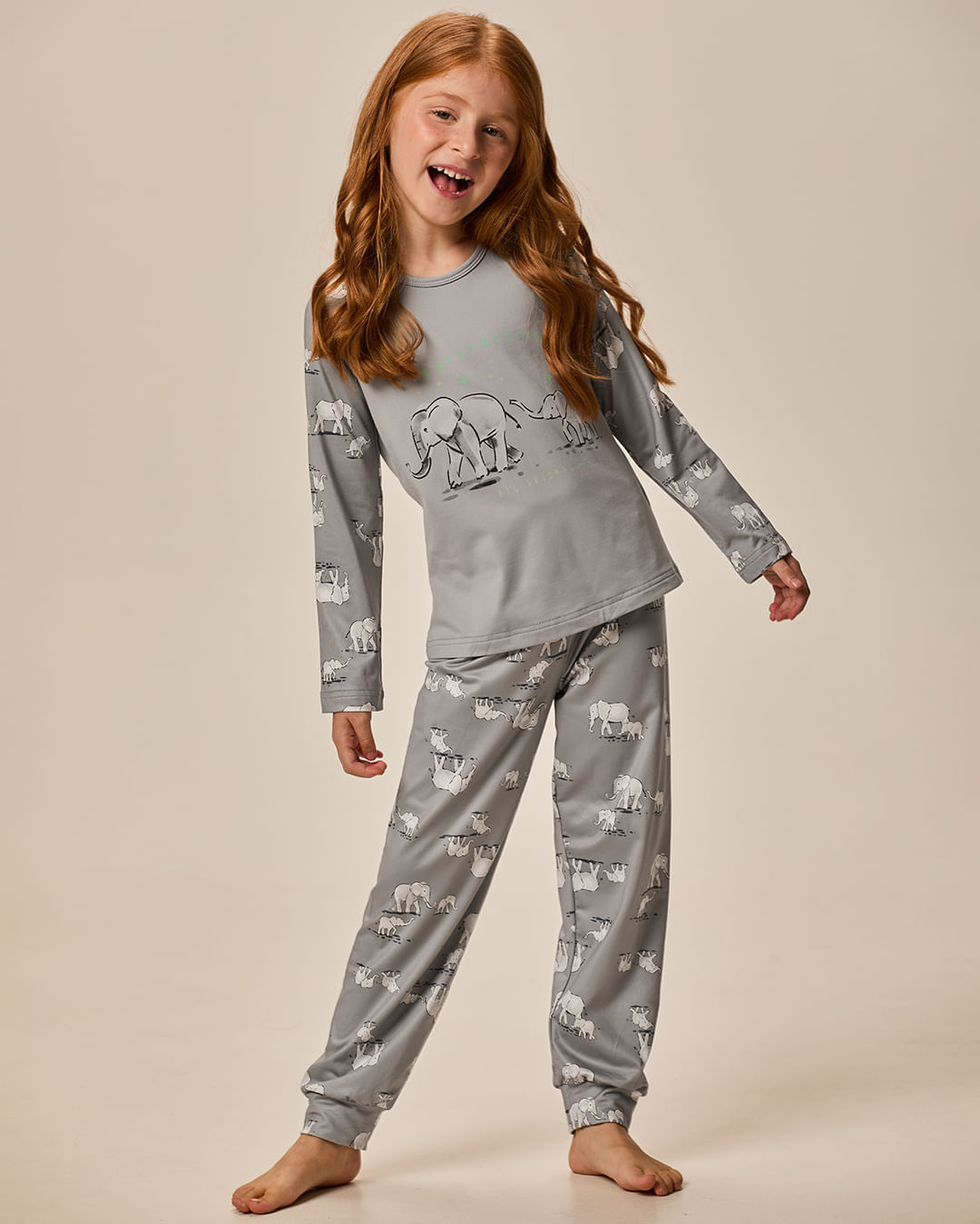 Pijama Longo Infantil Unissex Big Friends Partnership Malha Jersey Malwee Kids - Cinza - 12