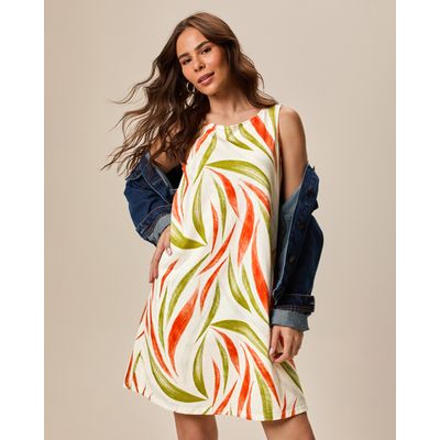 Vestido Feminino Regata Estampado Em Algodão