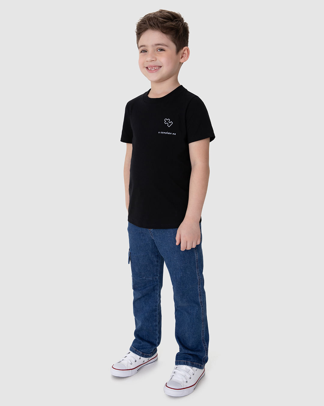 Camiseta Infantil Unissex Mães e Filhos U Complete Me em Algodão Malwee Kids