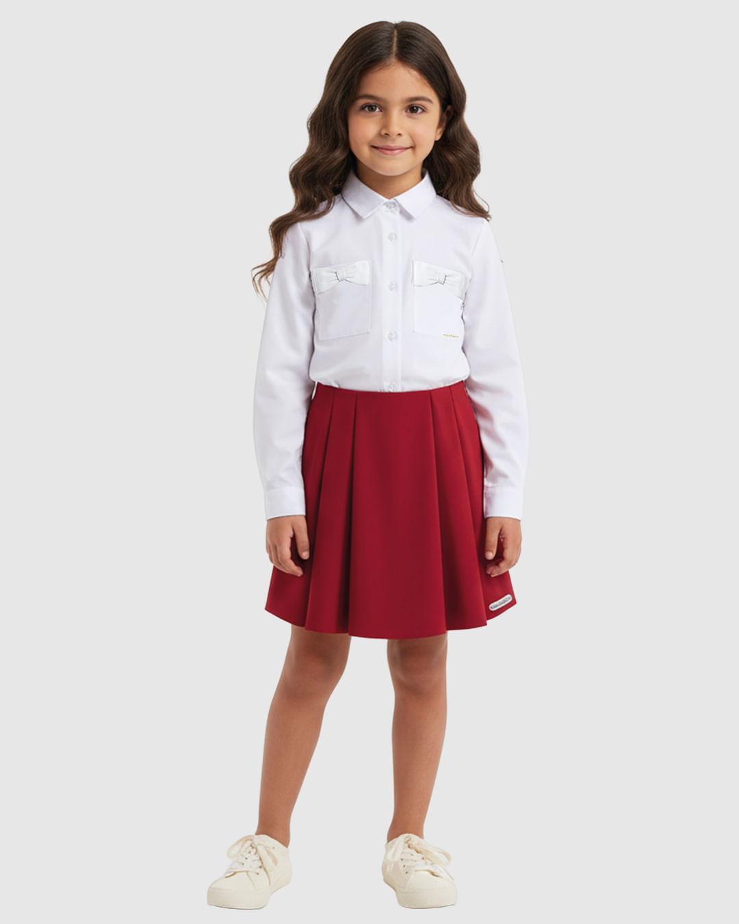 Camisa Menina Bolso Frontal Detalhe Laço Em Tricoline - Carinhoso - Branco - 4
