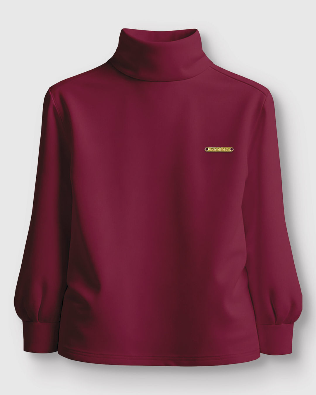 Blusa Menina Gola Alta Em Malha Algodão - Carinhoso